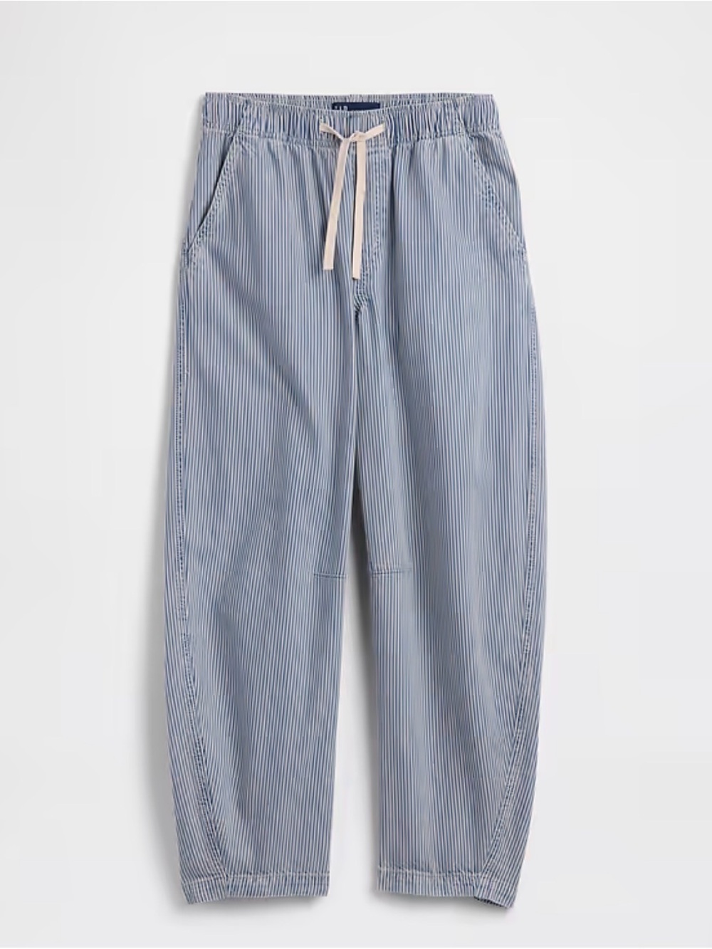 GAP Blue Pinstripe Barrel Pants Small Long